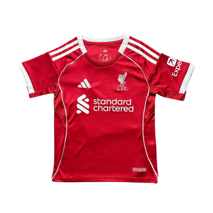 Liverpool Home kids kit 2025/26